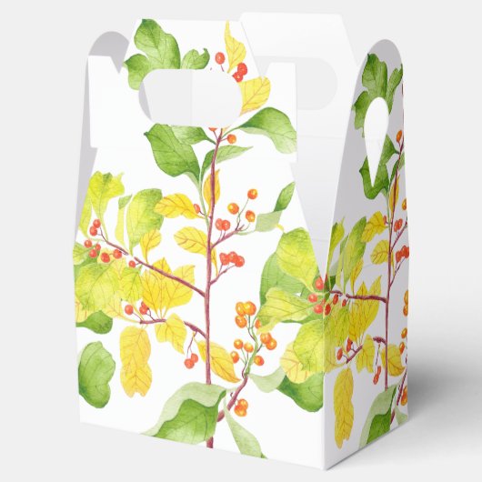 Herfst bessen op een tafel gunst doos bedankdoosjes (Geopend)