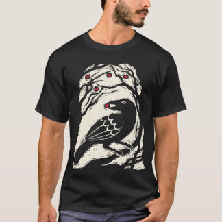 Herfst Bessen Vogel Print Essentieel T-shirt