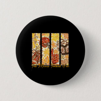 Herfst betekent Football Yall Boho Floral Coquette Ronde Button 5,7 Cm
