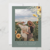 Herfst Bewaar de datum, Zonnebloem Bewaar de datum Kaart (Achterkant)