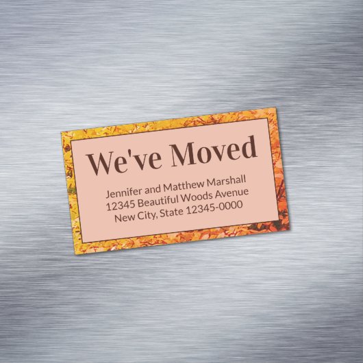 Herfst Bewegende Aankondiging Nieuwe Adres Magneet (Voorbeeld)