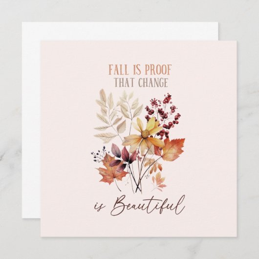 Herfst bewijst dat verandering mooi gebladerte is (Voorkant / Achterkant)