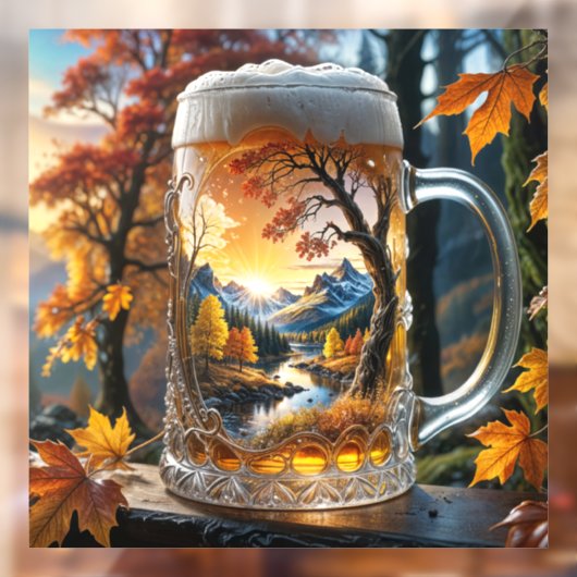 Herfst Bier Mok Raam Cling Raamsticker (Vel 2)