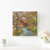 Herfst bij Alley Mill Wall Clock Vierkante Klok (Huis)
