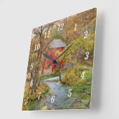 Herfst bij Alley Mill Wall Clock Vierkante Klok (Hoek)
