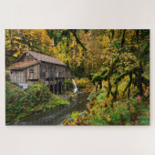 Herfst bij Cedar Creek Grist Mill in Washington Legpuzzel (Horizontaal)