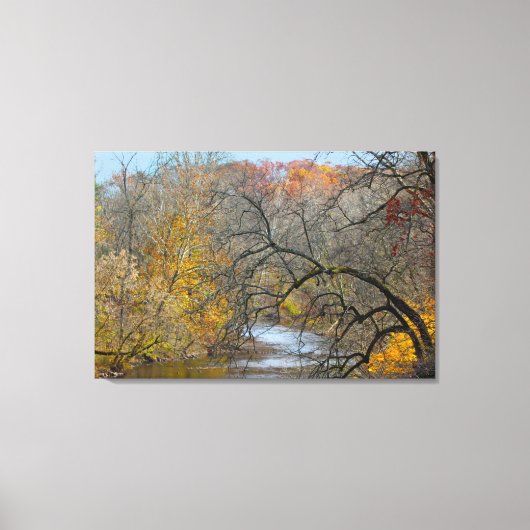 Herfst bij de Perkiomen Creek Canvas Afdruk (Voorkant)