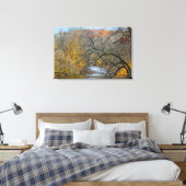 Herfst bij de Perkiomen Creek Canvas Afdruk (Insitu (Slaapkamer))