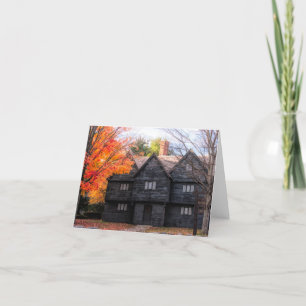 Herfst bij de Salem Witch House Holiday Card Feestdagen Kaart