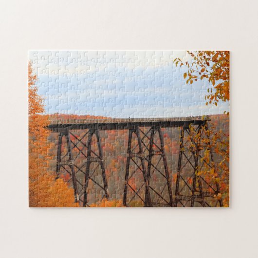 herfst bij Kinzua Bridge Family Fun Time Puzzle Legpuzzel (Horizontaal)