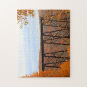 herfst bij Kinzua Bridge Family Fun Time Puzzle Legpuzzel (Verticaal)
