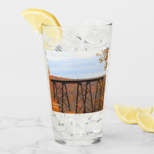 Herfst bij Kinzua Bridge Souvenir Glas (Voorkant ijs)