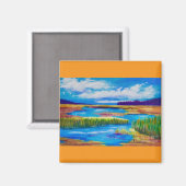 Herfst bij Phillips Lake Magnet (Voorkant / Achterkant)