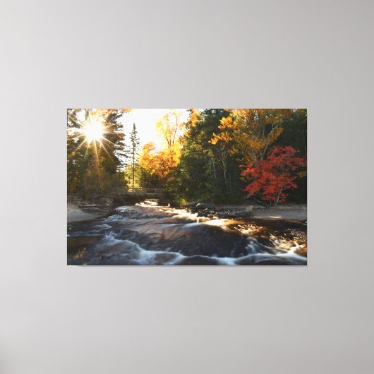 Herfst bij Pictured Rocks Canvas Afdruk (Voorkant)