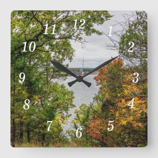 Herfst bij Truman Dam wandklok (Voorkant)