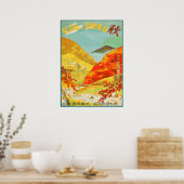  herfst bij Yunoyama Onsen Japan Travel Poster (Keuken)