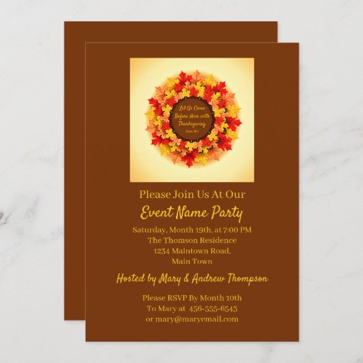 Herfst bijbelprijsopgave laat Thanksgiving Kaart (Voorkant / Achterkant)