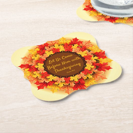 Herfst bijbelprijsopgave laat Thanksgiving Kartonnen Onderzetters (Gekanteld)