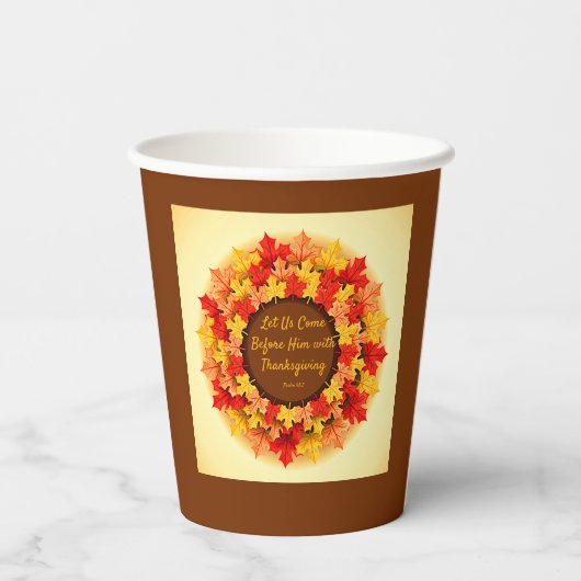 Herfst bijbelprijsopgave laat Thanksgiving Papieren Bekers (Achterkant)