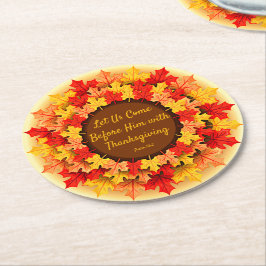 Herfst bijbelprijsopgave laat Thanksgiving Ronde Kartonnen Onderzetter