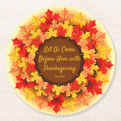 Herfst bijbelprijsopgave laat Thanksgiving Ronde Kartonnen Onderzetter (Voorkant)