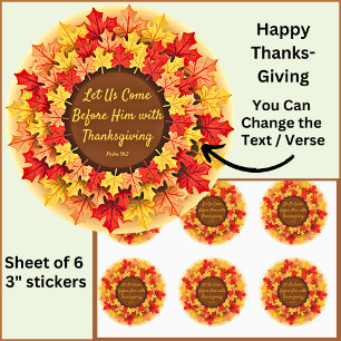 Herfst bijbelprijsopgave laat Thanksgiving Ronde Sticker