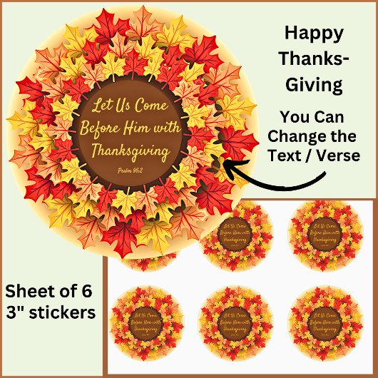 Herfst bijbelprijsopgave laat Thanksgiving Ronde Sticker
