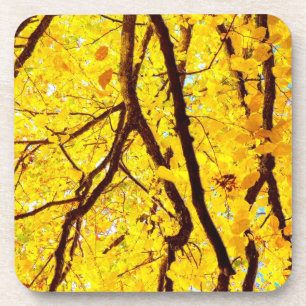 Herfst bijkantoren - gouden geel onderzetter