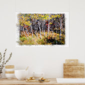 Herfst Birch Forest Print (Keuken)