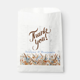 Herfst Birch Tree en Wildflowers Wedding Bedankzakje