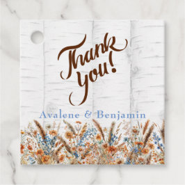 Herfst Birch Tree en Wildflowers Wedding Dank U Bedankjes Labels