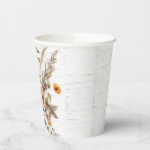 Herfst Birch Tree en Wildflowers Wedding Papieren Bekers (Links)