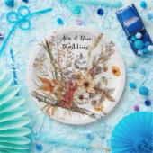 Herfst Birch Tree en Wildflowers Wedding Papieren Bordje (Feest)