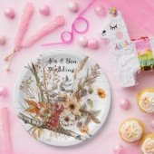 Herfst Birch Tree en Wildflowers Wedding Papieren Bordje (Feest)