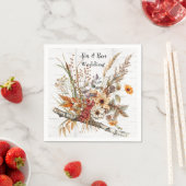 Herfst Birch Tree en Wildflowers Wedding Servet (Insitu)