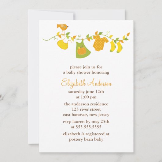 Herfst Birds najaar Baby shower van het geachte me Kaart (Voorkant)