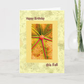 Herfst Birthday, Geel en Goud Kaart (Voorkant)