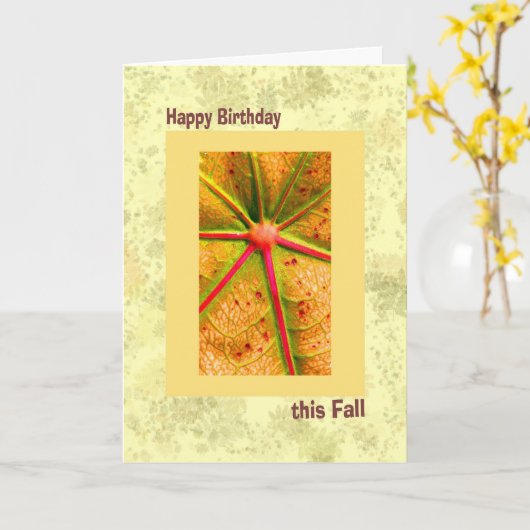 Herfst Birthday, Geel en Goud Kaart (Gele Bloem)