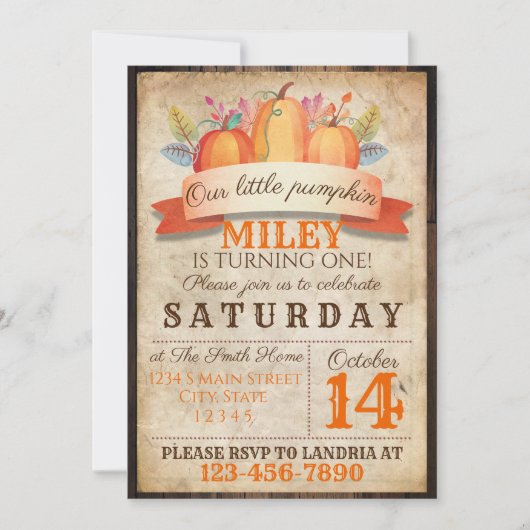 Herfst Birthday Kaart (Voorkant)