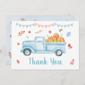 Herfst Birthday Little Pumpkin Truck Hartelijk dan Bedankkaart (Voorkant / Achterkant)