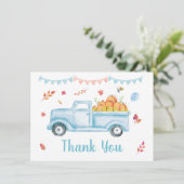 Herfst Birthday Little Pumpkin Truck Hartelijk dan Bedankkaart (Staand voorkant)