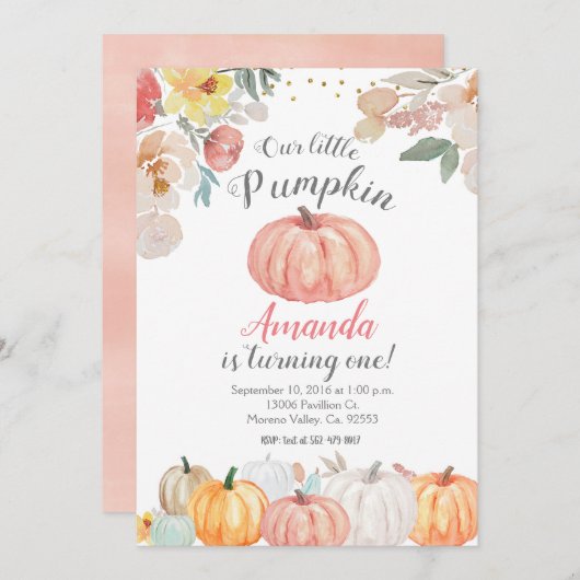 Herfst Birthday Party Invitati Kaart (Voorkant / Achterkant)