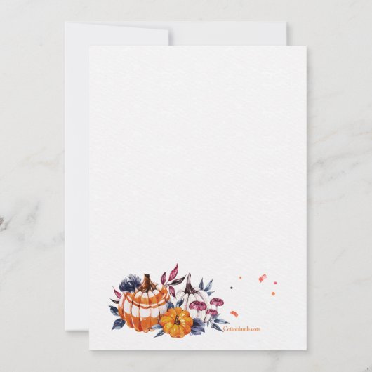 Herfst Birthday Party Invitation Kaart (Achterkant)