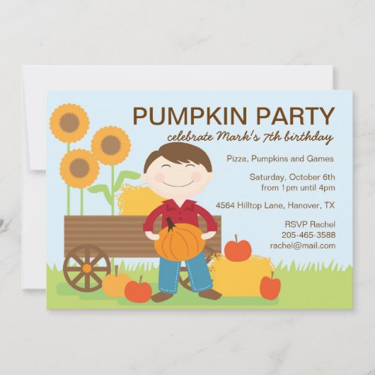 Herfst Birthday Party Invitation Kaart (Voorkant)