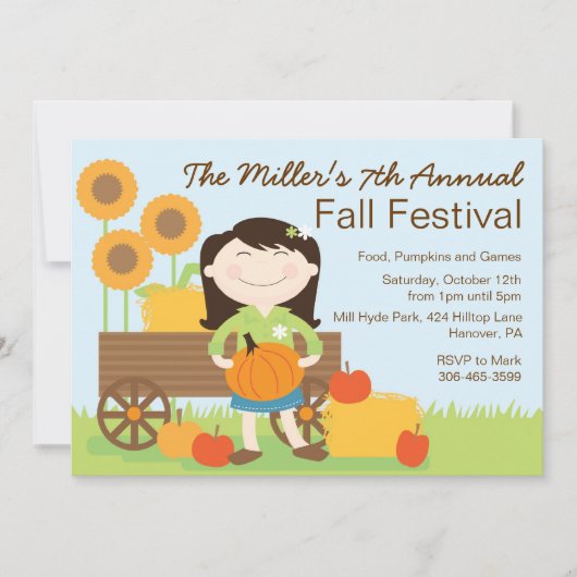 Herfst Birthday Party Invitation Kaart (Voorkant)