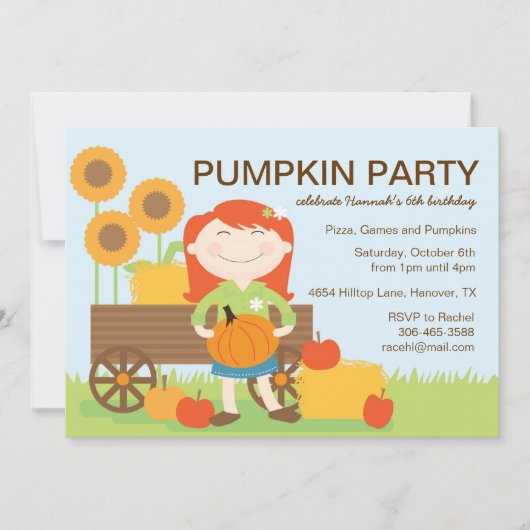 Herfst Birthday Party Invitation Kaart (Voorkant)
