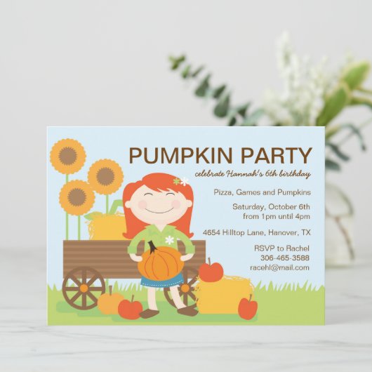 Herfst Birthday Party Invitation Kaart (Staand voorkant)