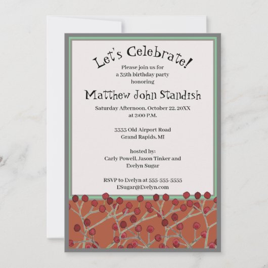 Herfst Birthday Party van mannen 35 Kaart (Voorkant)