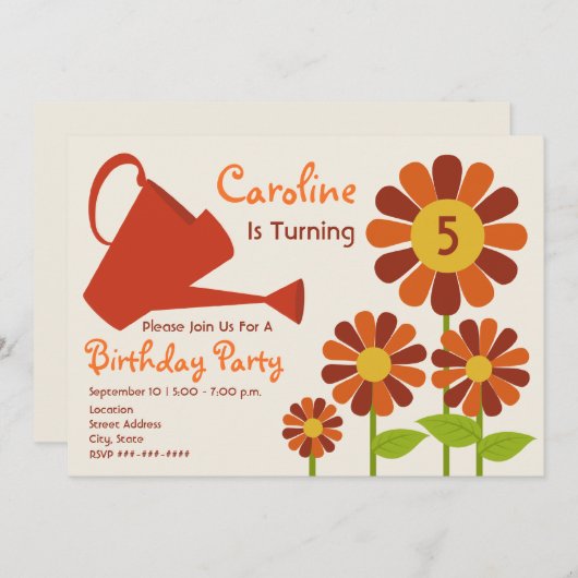 Herfst Birthday Party - Vloertuinen & waterlopen Kaart (Voorkant / Achterkant)