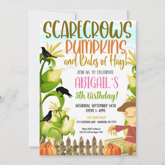 Herfst Birthday Uitnodiging (Voorkant)